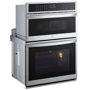 LG 30 in. 6.4 cu. ft. Smart Speed/ Steam Electric Microwave/Wall Oven Combo with True European Convection & Sensor Cooking - PrintProof Stainless Steel, , hires