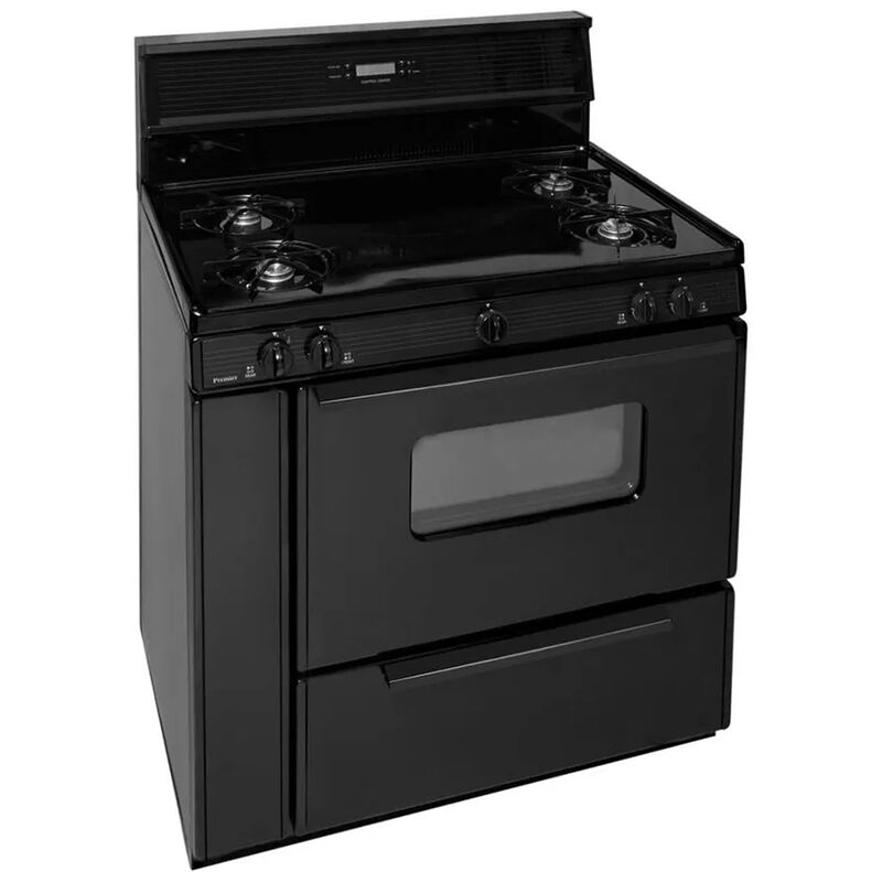 Premier 36 in. 3.9 cu. ft. Oven Freestanding Natural Gas Range with 4 Open Burners - Black, , hires
