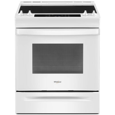 Whirlpool 30 in. 4.8 cu. ft. Oven Slide-In Electric Range with 4 Smoothtop Burners - White | WEE515S0LW