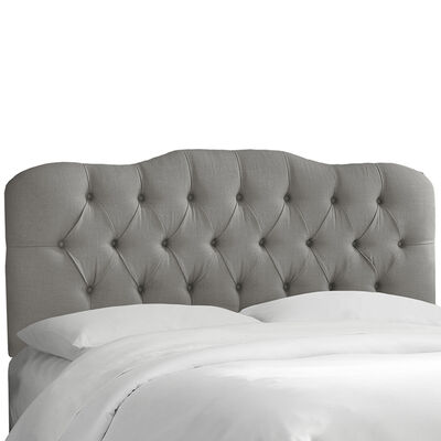 Skyline Furniture Tufted Linen Fabric Upholstered King Size Headboard - Grey | 743KLNNGR