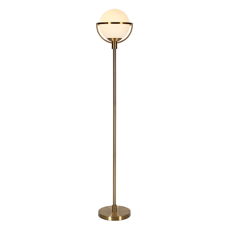 Hudson & Canal Cieonna Brass Globe & Stem Floor Lamp, , hires
