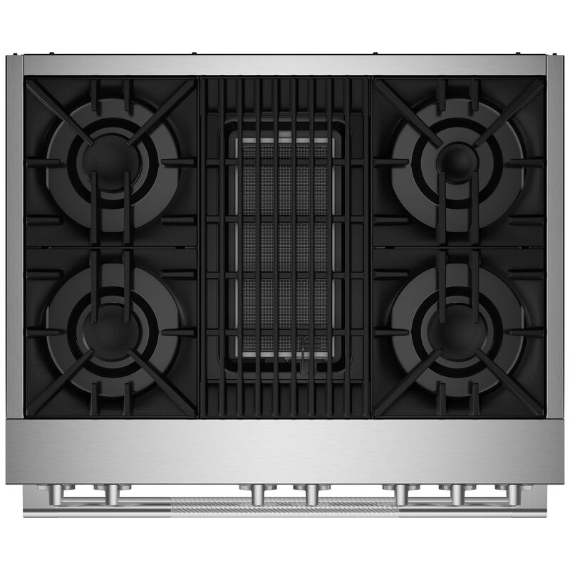 JennAir Rise Series 36 in. 5.1 cu. ft. Smart True European Convection Dual Fuel Range with 4 Sealed Burners & Grill - Stainless Steel, , hires