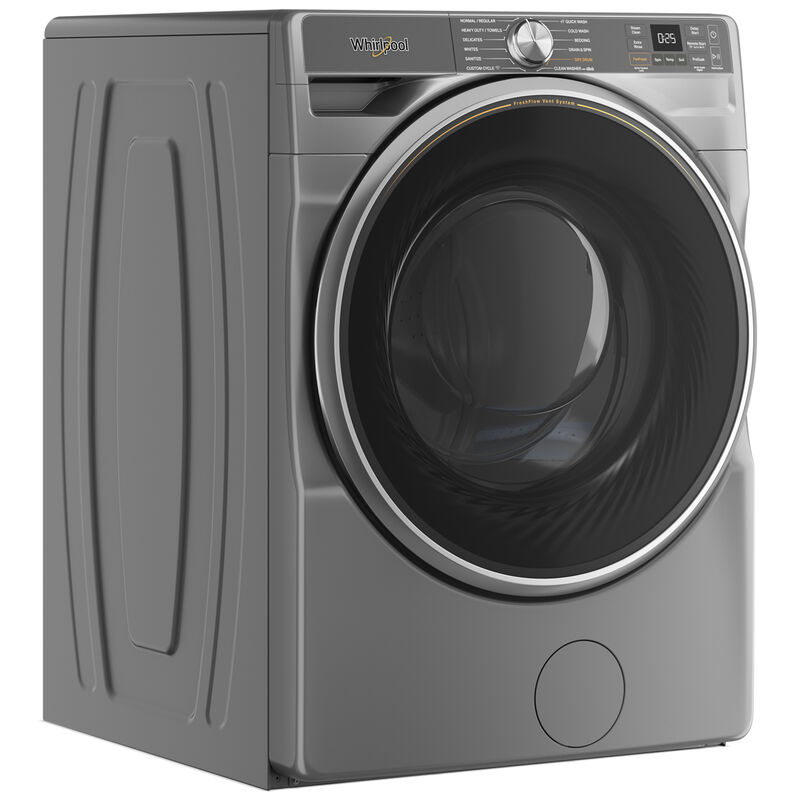 Whirlpool 27 in. 5.0 cu. ft. Smart Stackable Front Load Washer with FreshFlow Vent System, Sanitize & Steam Cycle - Radiant Silver, Radiant Silver, hires