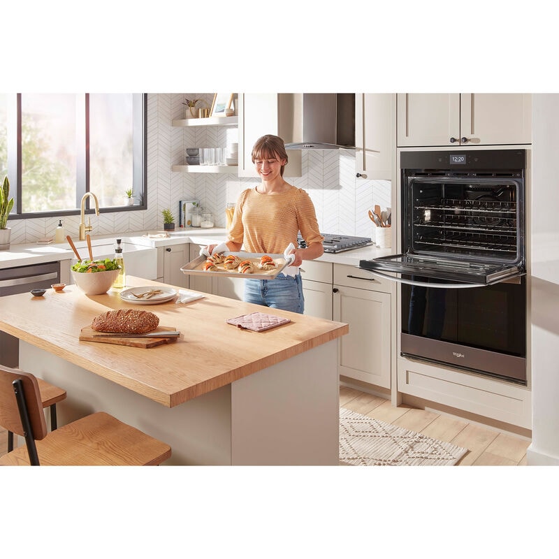 Whirlpool 30 in. 10 cu. ft. Smart Top Control Electric Double Wall Oven with True European Convection - Fingerprint Resistant Stainless, Fingerprint Resistant Stainless, hires