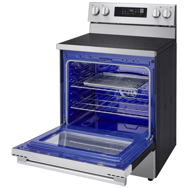 LG 30 in. 6.3 cu. ft. Smart Air-Fry True European Convection Electric Range with Radiant Burners Stainless Steel, , hires
