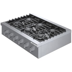 Bosch 800 Series 36 in. 6-Burner Natural Gas Rangetop with Simmer Burner & Power Burner - Stainless Steel, , hires