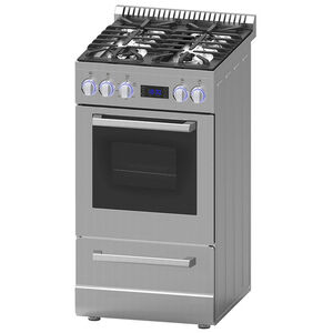 Avanti ELITE Series 20 in. 2.1 cu. ft. Gas Range with 4 Sealed Burners - Stainless Steel, , hires