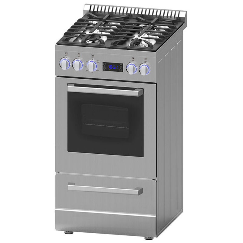 Avanti ELITE Series 20 in. 2.1 cu. ft. Gas Range with 4 Sealed Burners - Stainless Steel, , hires