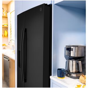 GE 36 in. 23.6 cu. ft. Counter Depth Side-by-Side Refrigerator with Ice & Water Dispenser - Black, Black, hires