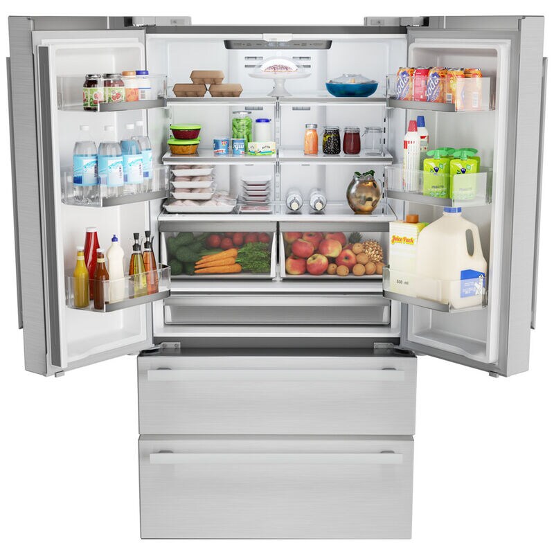 Sharp 36 in. 22.5 cu. ft. Counter Depth 4-Door French Door Refrigerator with Ice Maker - Stainless Steel, , hires