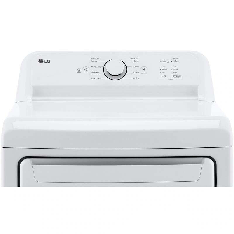 LG 27 in. 7.3 cu. ft. Electric Dryer with FlowSense Duct Clogging Indicator, LoDecibel Quiet Operation & Sensor Dry - White, White, hires
