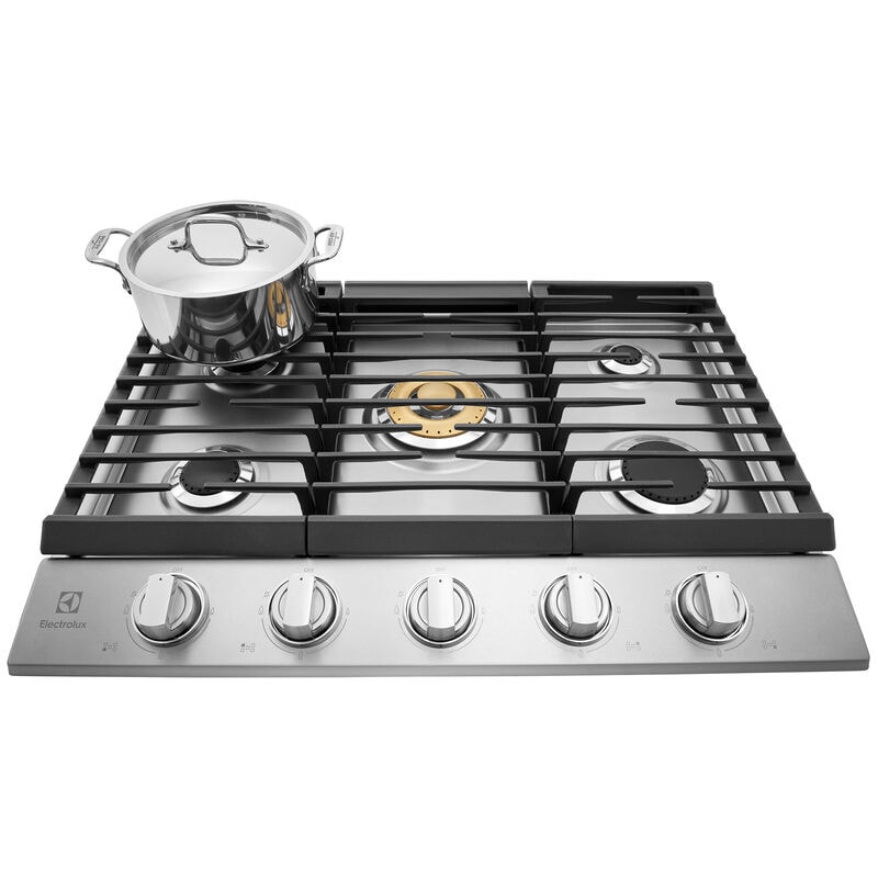 Electrolux 30 in. 5-Burner Natural Gas Cooktop with Griddle, Simmer Burner & Power Burner - Stainless Steel, , hires