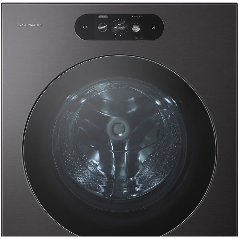 LG 29 in. 5.8 cu. ft. Smart Stackable Front Load Washer with Built-In Intelligence, TurboWash 360, EZ Dispense, Sanitize & Steam Cycle - Brushed Black Steel, , hires