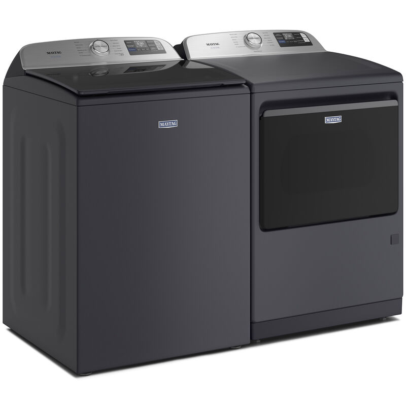 Maytag Pet Pro 27 in. 5.2 cu. ft. Smart Top Load Washer with Agitator & Sanitize with Oxi - Midnight Steel, Midnight Steel, hires