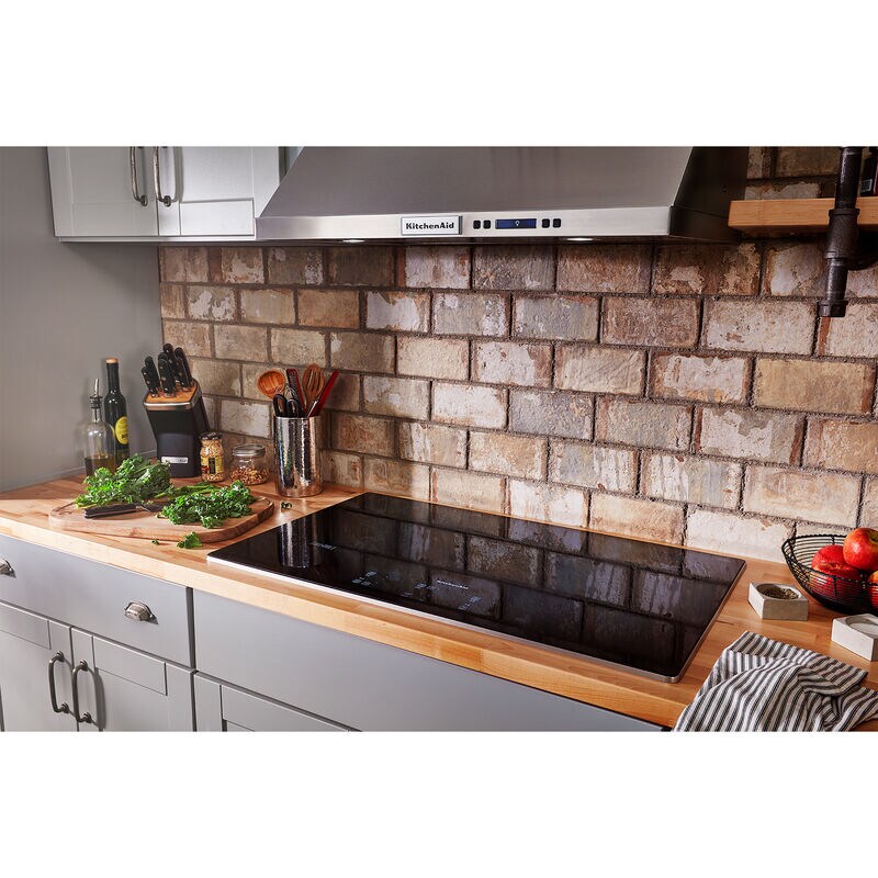 KitchenAid 36 in. 5-Burner Electric Cooktop with Simmer Burner & Power Burner - Stainless Steel, , hires