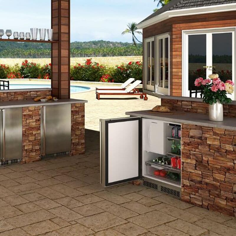 Marvel Outdoor Collection 24 in. 4.9 cu. ft. Built-In Outdoor Undercounter Refrigerator - Stainless Steel, , hires