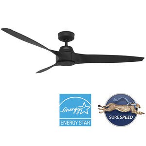Hunter 60 in. Mosley Energy Star Damp Rated Ceiling Fan and Wall Control - Matte Black, , hires