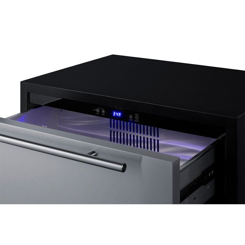 Summit 27 in. 4.8 cu. ft. Outdoor Double Refrigerator Drawers - Stainless Steel/Panel Ready, , hires