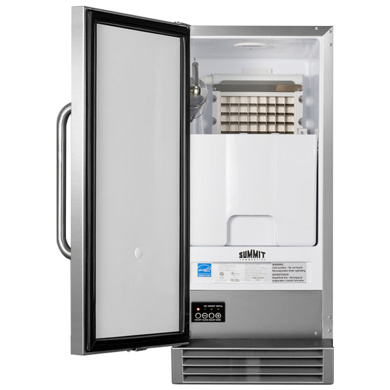 Summit 15 in. Built-In Undercounter Commercial-Use Ice Maker with 25 lb. Ice Storage, Auto-Defrost & Digital Control - Stainless Steel, , hires