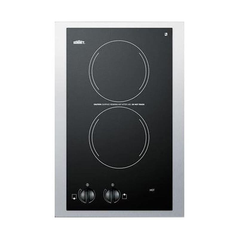 Summit 15 in. 2-Burner Electric Cooktop - Black, , hires