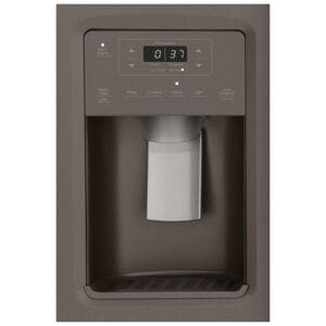 GE 36 in. 21.8 cu. ft. Counter Depth Side by Side Refrigerator with Ice & Water Dispenser - Fingerprint Resistant Slate, Slate, hires