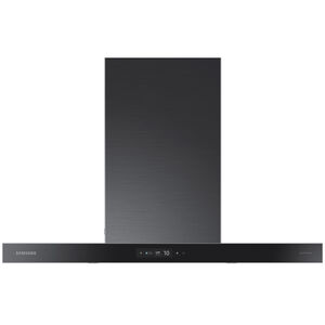 Samsung Bespoke 36 in. Chimney Style Smart Range Hood with 4 Speed Settings, 630 CFM & 1 LED Light - Deep Charcoal, , hires
