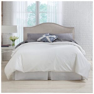 Skyline Furniture Nail Button Micro-Suede Fabric California King Size Upholstered Headboard - Platinum, Platinum, hires