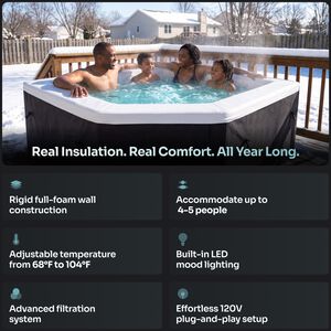 EZLIFE Cabo 4-5 Person Corner Cut Eco Foam Hot Tub, , hires