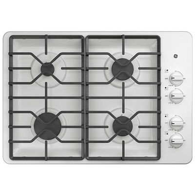 GE 30 in. Natural Gas Cooktop with 4 Sealed Burners - White | JGP3030DLWW