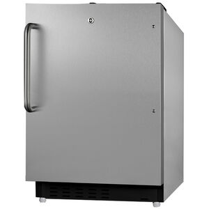 Summit 21 in. 2.7 cu. ft. Mini Fridge with Freezer Compartment - Stainless Steel, , hires