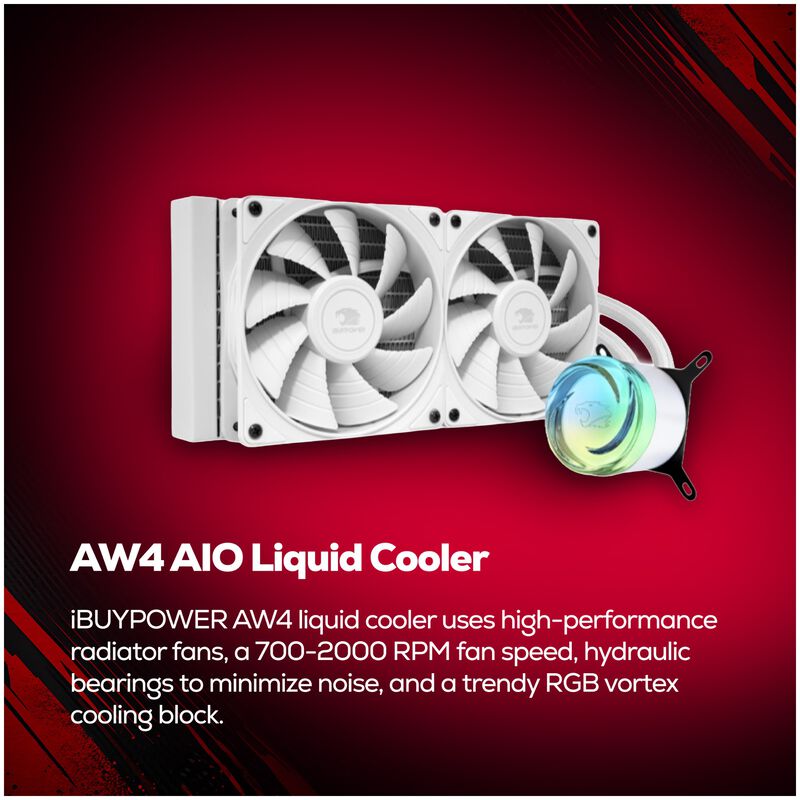 iBUYPOWER Slate Gaming Desktop with AMD Ryzen 7 7700X3D, 4 GHz, 8-Core CPU, AMD Radeon RX 9070 GRE, 12GB VRAM GPU, 32 GB RAM, 1 TB SSD & Windows 11 Home - White, , hires