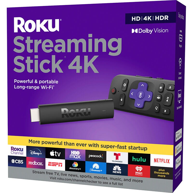 Roku Streaming Stick 4K | Streaming Device with Voice Remote and Long-Range Wi-Fi - Black, , hires