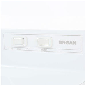 Broan 41000 Series 24 in. Standard Style Range Hood with 2 Speed Settings, Ductless Venting & Incandescent Light - White, , hires