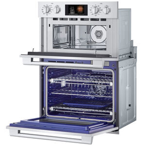 SKS 30 in. 9.4 cu. ft. Smart Top Control SteamElectric Double Wall Oven with True European Convection - Stainless Steel, , hires