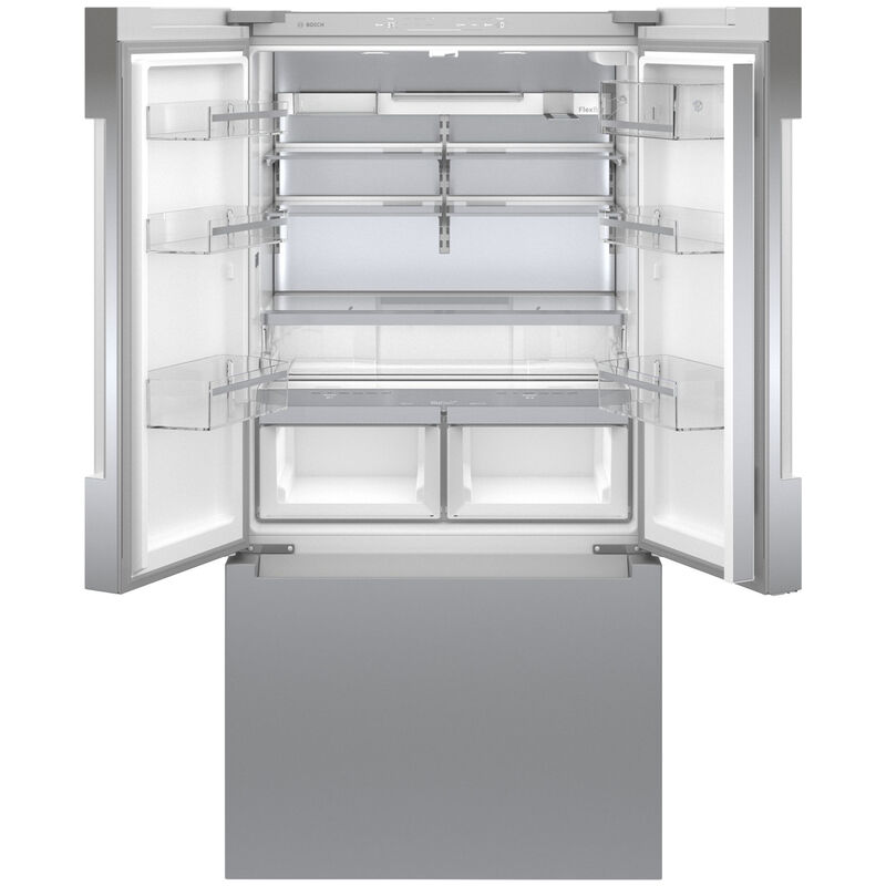 Bosch 800 Series 36 in. 20.8 cu. ft. Smart Counter Depth French Door Refrigerator with Internal Water Dispenser and Recessed handles Anti-Finger Print Stainless Steel, , hires