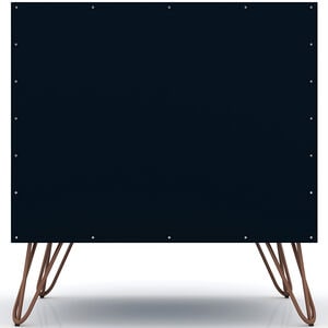 Manhattan Comfort Rockefeller Mid-Century Modern 1-Drawer Nightstand Tatiana Midnight Blue, Midnight Blue, hires