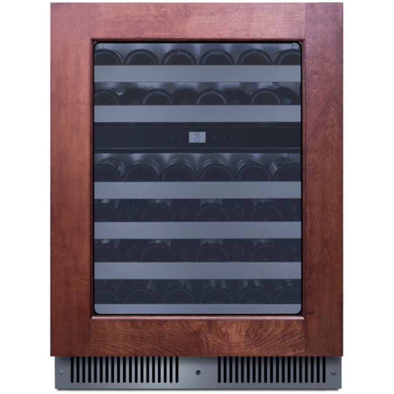 Summit 24 in. Undercounter Right-Hinged Wine Cooler with Metal Racks, Dual Temperature Zones & 48 Bottle Capacity - Custom Panel Ready, , hires