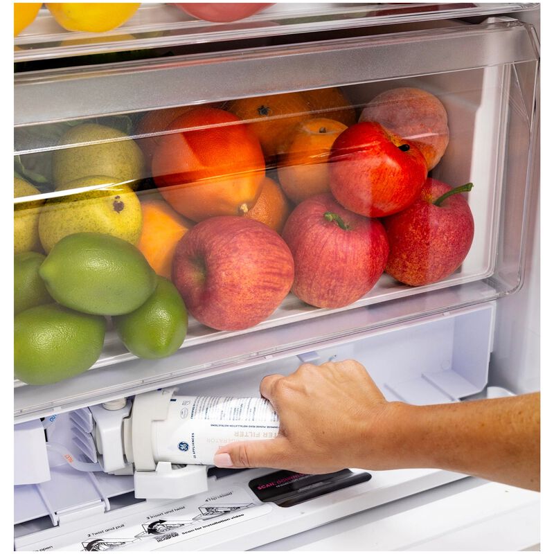GE 36 in. 23.6 cu. ft. Counter Depth Side-by-Side Refrigerator with Ice & Water Dispenser - White, , hires