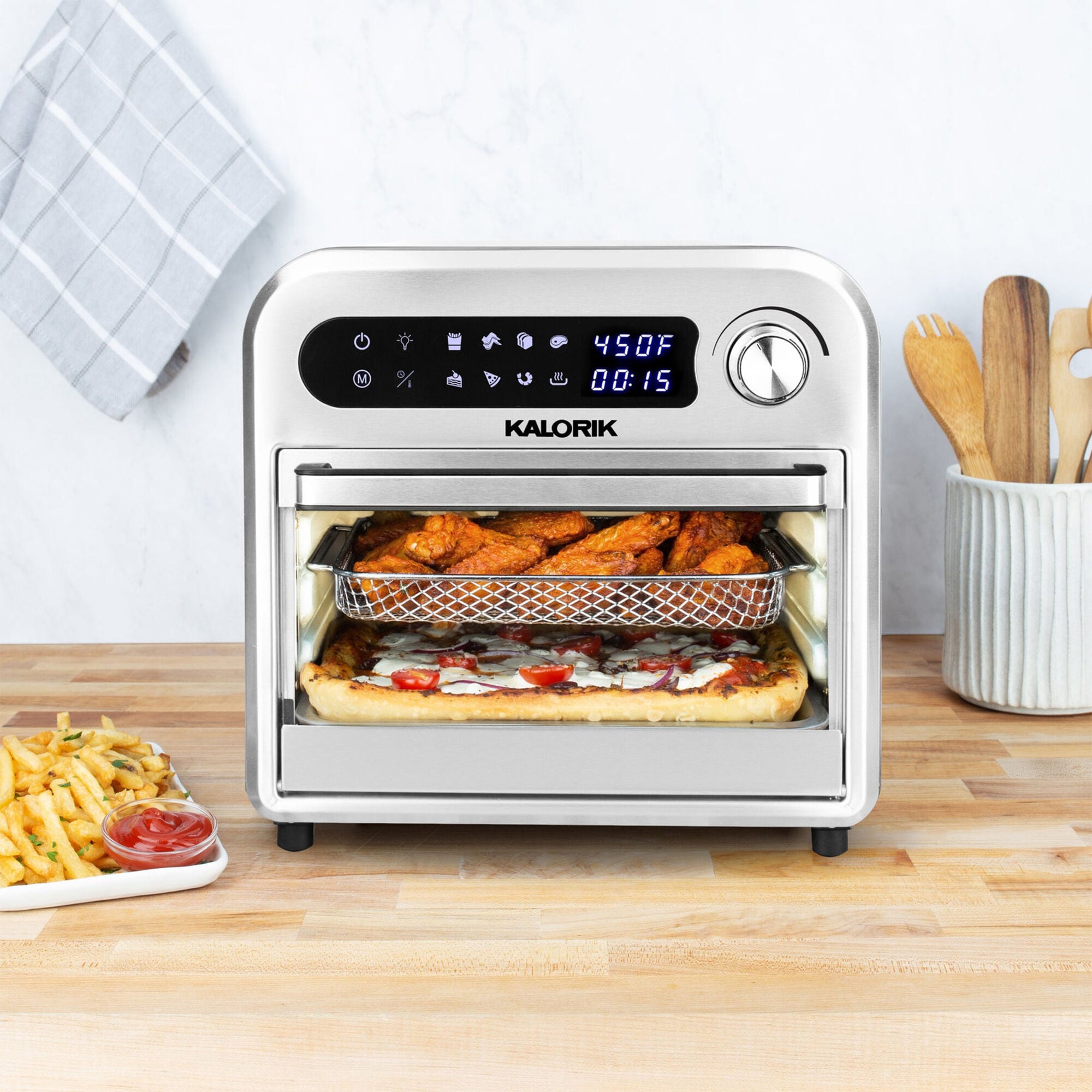 Kalorik black and stainless store steel xl digital family airfryer