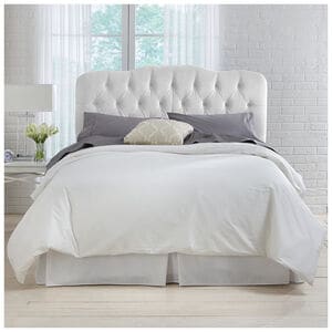 Skyline Furniture Tufted Velvet Fabric California King Size Upholstered Headboard - White, White, hires