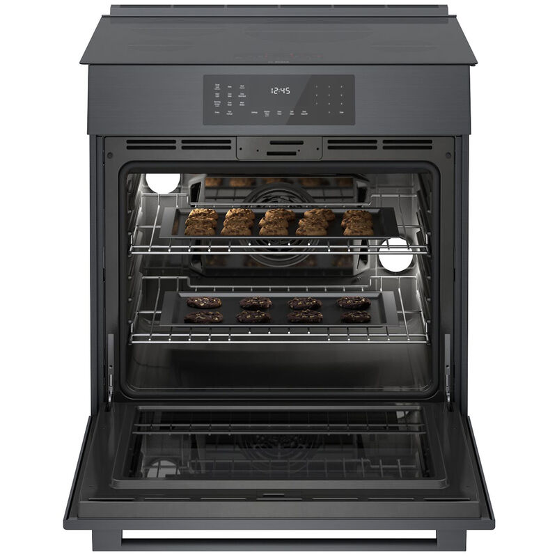 Bosch 800 Series 30 in. 4.6 cu. ft. Convection Oven Slide-In Electric Range with 4 Induction Zones - Black Stainless Steel, , hires