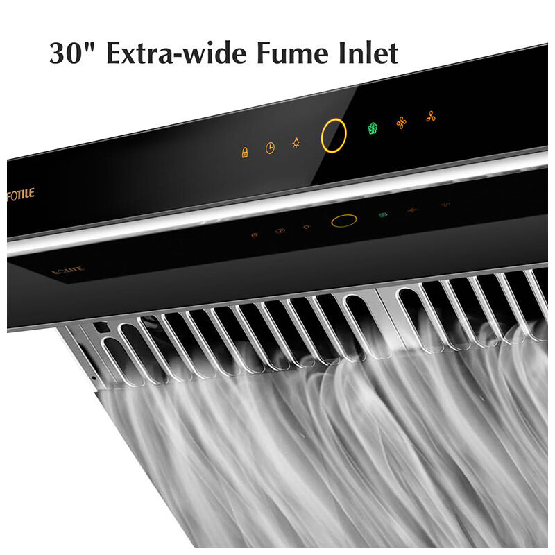 Fotile Slant Vent Series 30 in. Ducted Standard Style Range Hood with 1000 CFM, 4 Fan Speeds & 2 LED Lights - Onyx Black, , hires