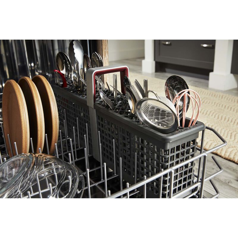 KitchenAid 24 in. Front Control Dishwasher with 39 dBa Sound Level, 3rd-Rack & Pocket - White, White, hires