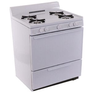 Premier 30 in. 3.9 cu. ft. Gas Range with Open Burners - White on White, , hires