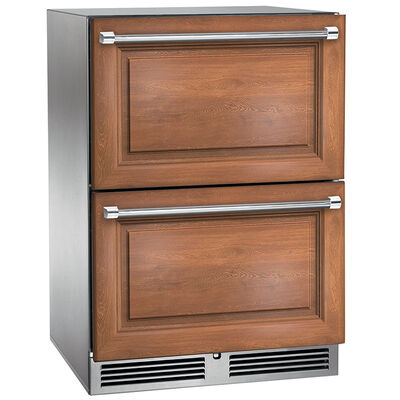 Perlick C Series 24 in. 5.2 cu. ft. Outdoor Double Refrigerator Drawers - Custom Panel Ready | HC24RO-4-6DL