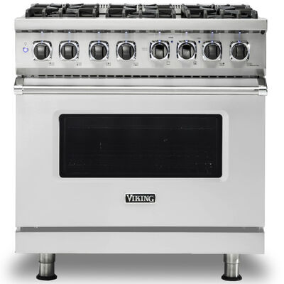 Viking 5 Series 36 in. 5.6 cu. ft. True European Convection Dual Fuel Range with 6 Sealed Burners - Stainless Steel | VDR5366BSSLP