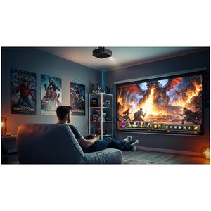 Optoma True 4K UHD 4,000 Lumens Short Throw Home Entertainment Laser Projector - Black, , hires