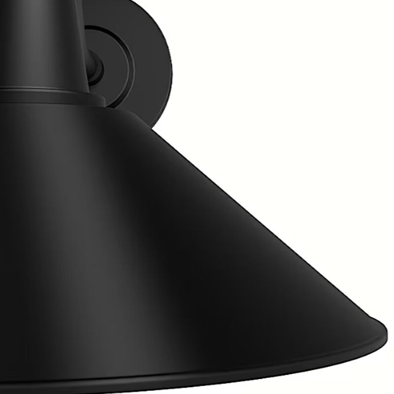 Hunter Skyflow Rustic Modern Metal Cone Outdoor Medium Wall Light-Matte Black, , hires