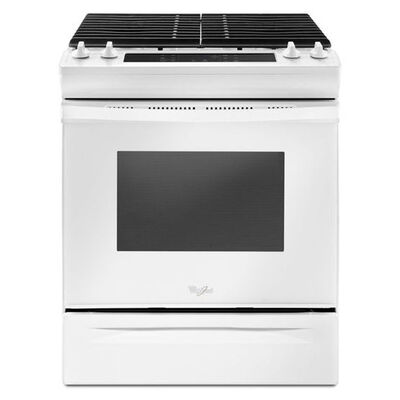 Whirlpool 30 in. 5.0 cu. ft. Oven Slide-In Gas Range with 4 Sealed Burners - White | WEG515S0FW