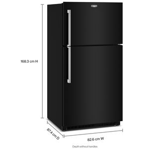 Maytag 33 in. 21.3 cu. ft. Garage-Ready Top Freezer Refrigerator - Black, Black, hires